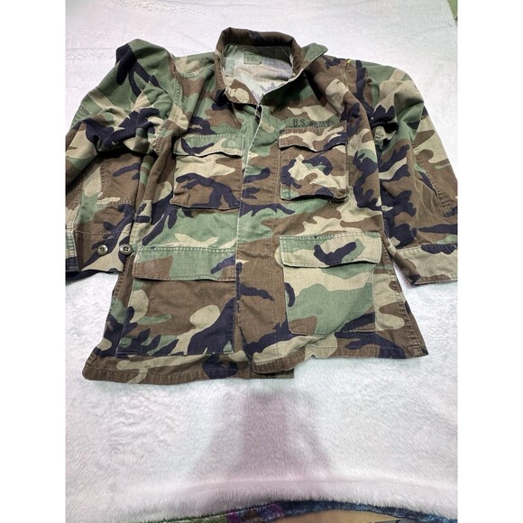 Original Vintage US Army Jacket Ripstop Woodland Camouflage BDU Small Xtr Shirt - Picture 1 of 8
